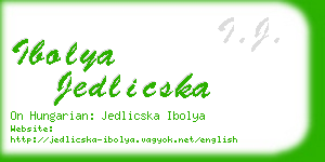 ibolya jedlicska business card